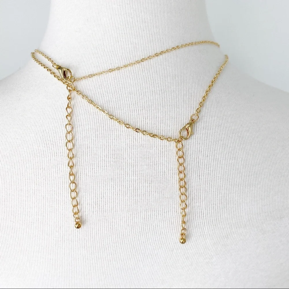 Etoile Noire and Heart Gold Tone Necklace Set Duo